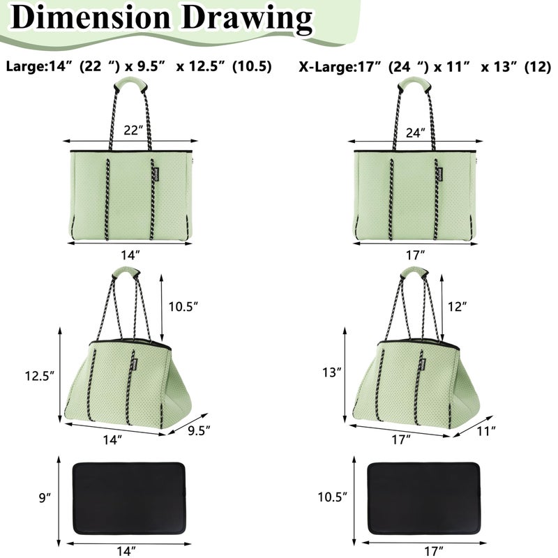 QOGiR Multipurpose Gym Beach Bag - Light Weight, Large, Sports (Honeydew, Large) â€¦ - Image 4